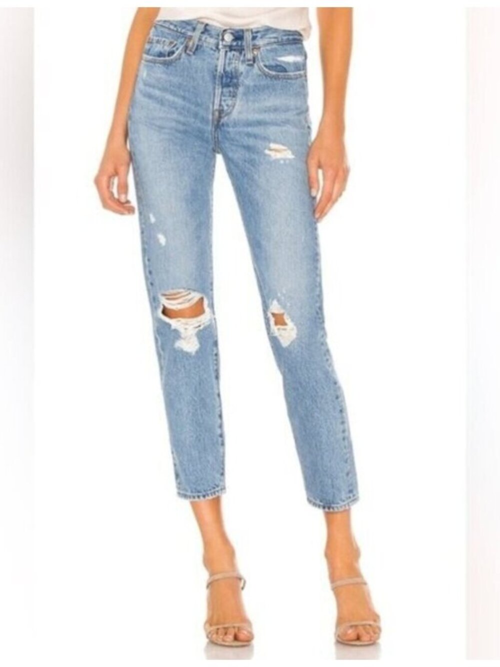 Revolve Levi's Wedgie Straight Fit Jeans Medium Wash High Rise Denim